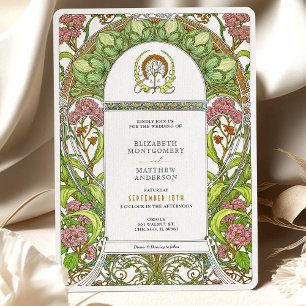 Invitation Hydrangeas Mariage Art Nouveau