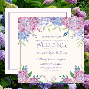 Invitation Hydrangeas pastel - Mariage floral