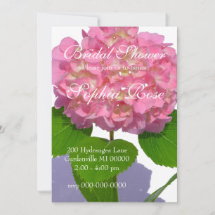 Invitation Hydrangée rose rose fleur rose