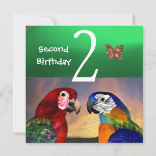 Invitation HYPER PARROTS / Deuxième fête d'anniversaire, Jade