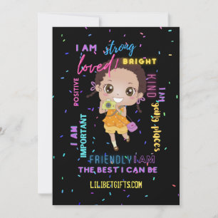 Invitation I AM - Positive Black Brown Girl Affirmations