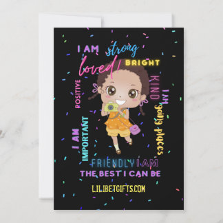 Invitation I AM - Positive Black Brown Girl Affirmations