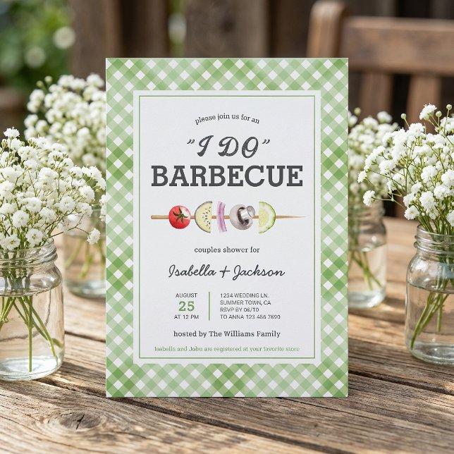 Invitation I DO Barbecue BBQ Rustique Wedding shower Invitati (The front and back of the invitation shown in a 5x7-inch size. Choose size, paper, and corner style.)