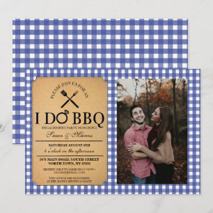 Invitation I DO BBBQ Blue Vintage Party Fiançailles photo ann