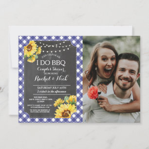 Invitation I DO BBBQ Couples Douche Tournesol Bleu Photo