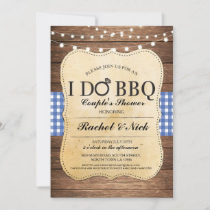 Invitation I DO BBBQ Couples Douches Lumière Sur Le Bois Invi