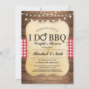 Invitation I DO BBBQ Couples Douches Rustique Lumières Invita