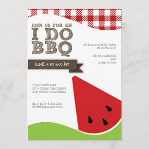 Invitation I Do BBBQ Engagement Party avec Watermelon Art