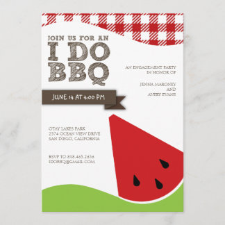 Invitation I Do BBBQ Engagement Party avec Watermelon Art