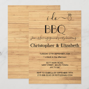 Invitation I DO BBBQ Engagement party Russe Bois Ring Personn