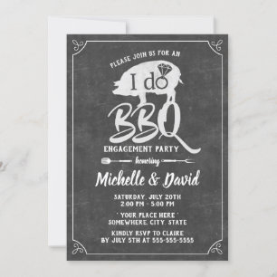 Invitation I DO BBBQ Engagement Party Russe Chalkboard
