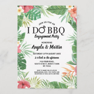 Invitation I DO BBBQ Engagement Party Tropical Aloha Invitati