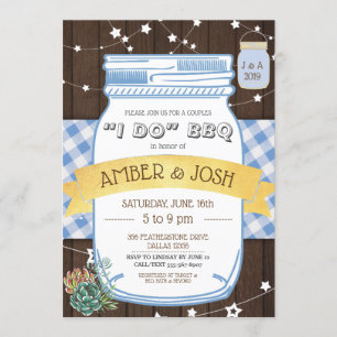 Invitation I Do BBQ Couples Shoples Wedding shower Rustique R