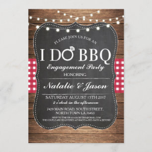 Invitation I DO BBQ Engagement Party Maroon ShoInvitation