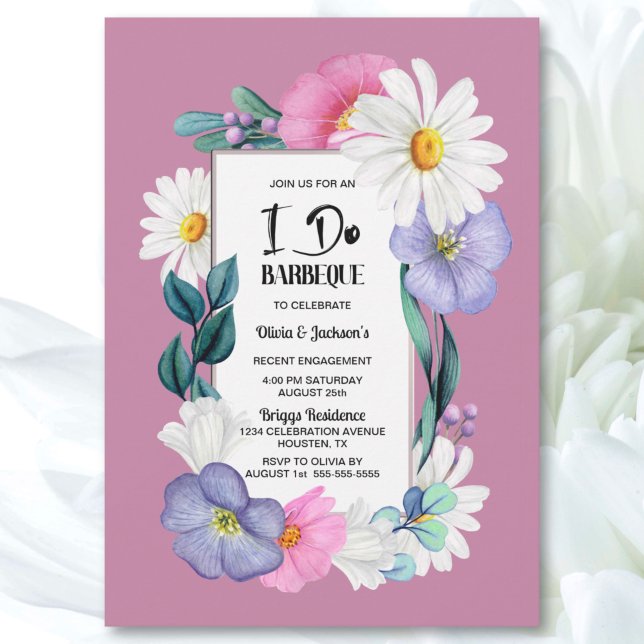 Invitation I Do BBQ Spring Floral Engagement Party (Créateur téléchargé)