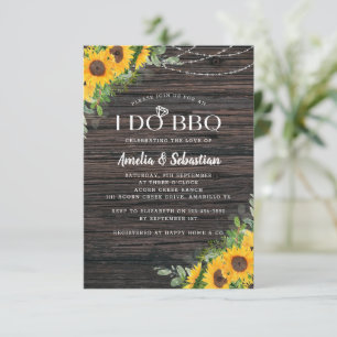 Invitation I Do BBQ Sunflower Fête des mariées Lumières en bo