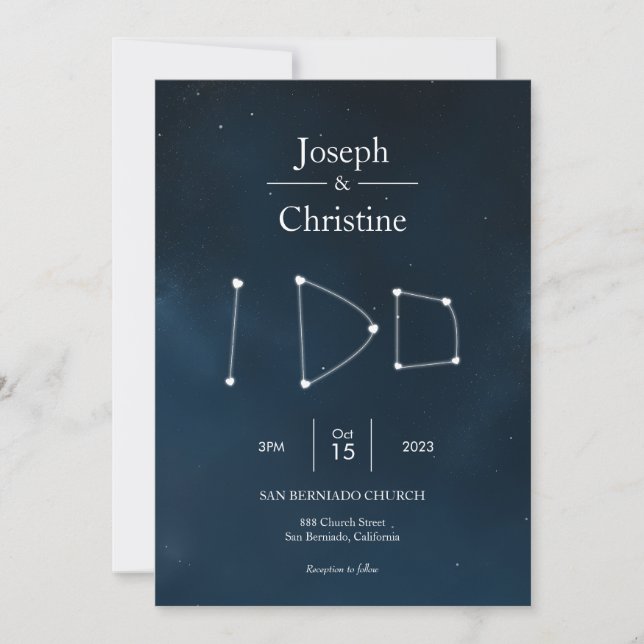 Invitation I DO Mariage de constellation (Devant)