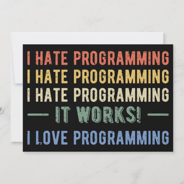 Invitation I Hate Programmation - Drôle Programmeur I (Devant)