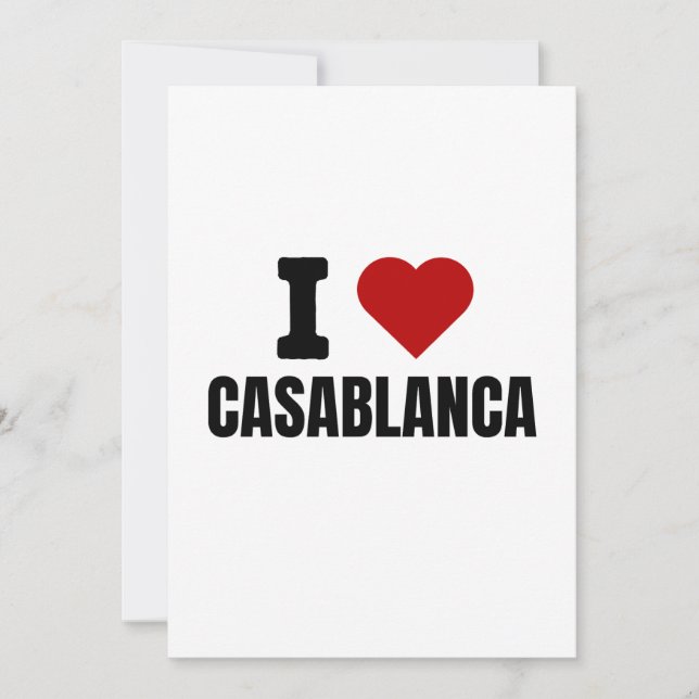 Invitation I love casablanca - I heart casablanca morocco (Devant)
