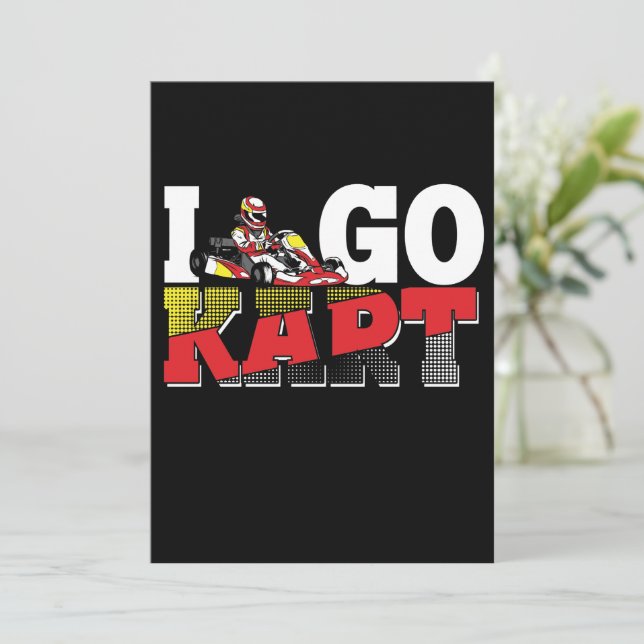 Invitation I Love Go Kart Racing Sports Race Car (Debout devant)