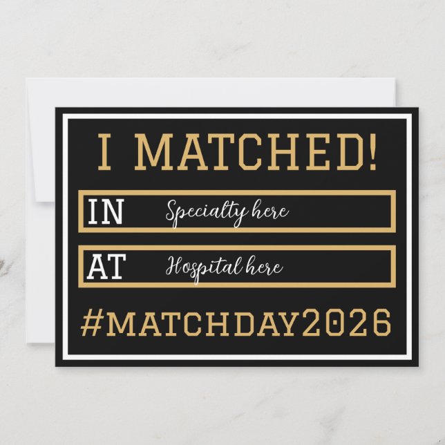 Invitation I Matched Match Day Announcement (Devant)