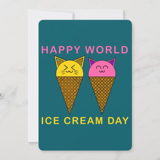 Invitation Ice Cream Day Cats (Devant)
