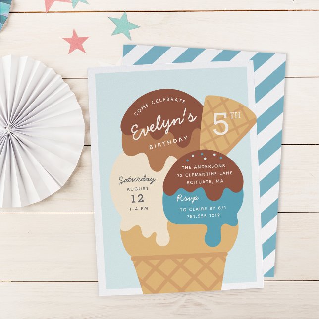 Invitation Ice Cream Sundae Anniversaire de enfant Party (Créateur téléchargé)