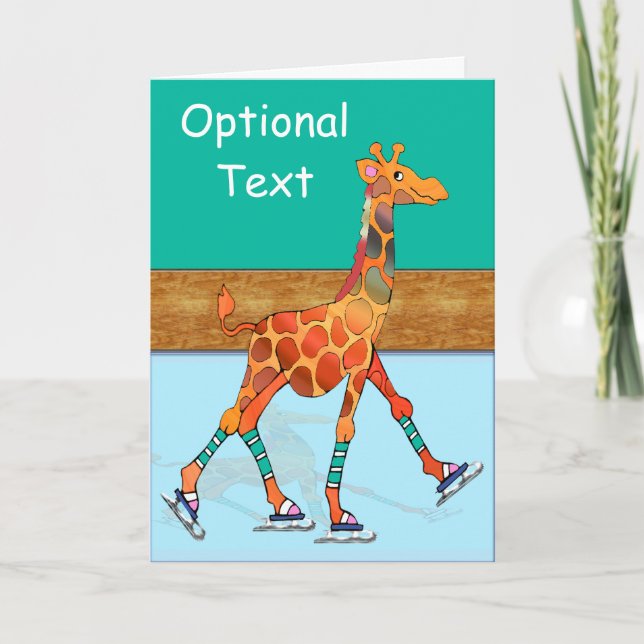 Invitation Ice Skating Giraffe & Rink - Customizable (Devant)