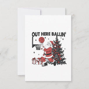 Invitation Ici on joue au basket Sport Xmas Noël