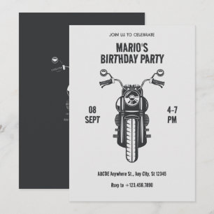 Invitation icône de moto vintage 