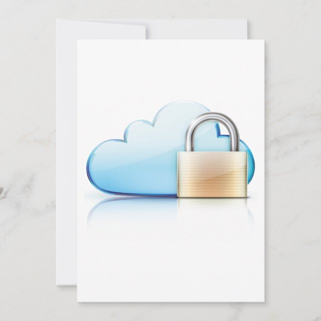 Invitation Icône de stockage cloud sécurisé avec cadenas (Devant)