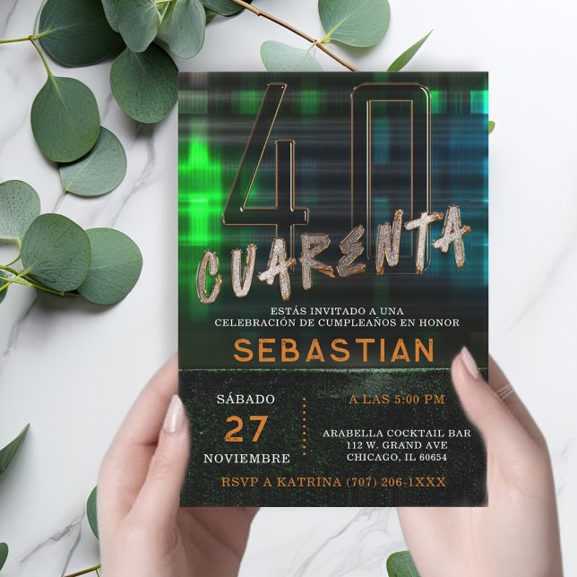 Invitation Ideas para fiestas de 40 cumpleaños para chicos (Créateur téléchargé)
