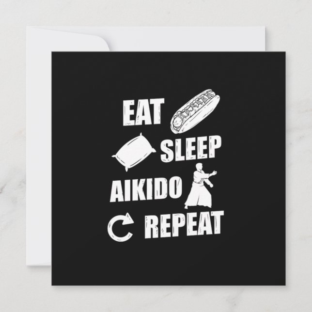 Invitation Idée Cadeau Manger Dormir Aikido Répéter (Devant)