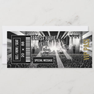 Invitation Idée de cadeau personnalisé de billet de concert D