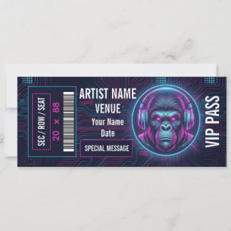 Invitation Idée de cadeau personnalisé de billet de concert D