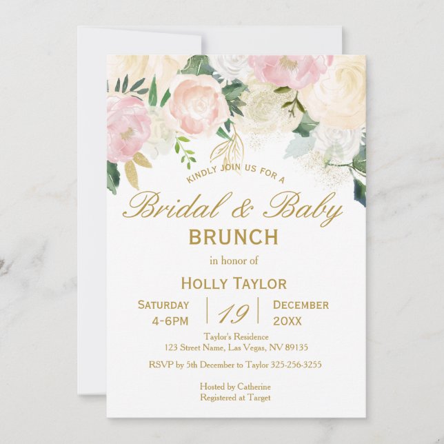 Invitation Idées combinées de baby shower et de Fête de la (Devant)