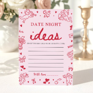 Invitation Idées de soirée en amoureux rose Jeu de Baby Showe