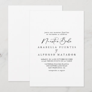Invitation Idyllique Stylish Calligraphie Nuestra Boda Mariag