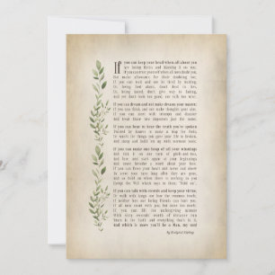 Invitation IF, Poème inspiré de Rudyard Kipling