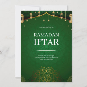 Invitation Iftar de Ramadan Moderne et Vert