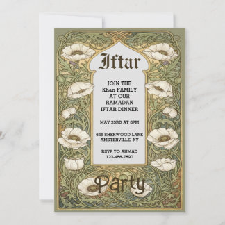 Invitation Iftar Fleur de Pavot Art Nouveau