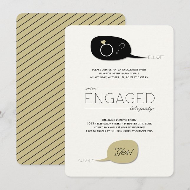 Invitation Il A Demandé Et Elle A Dit Oui ! Groupe d'engageme (Devant / Derrière)