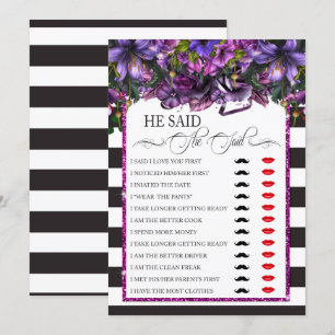 Invitation Il A Dit Qu'Elle A Dit Bride Groom Fête des mariée