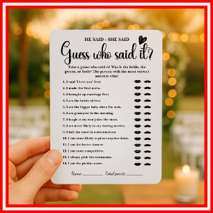 Invitation Il A Dit Qu'Elle A Dit Fête des mariées Game Moder