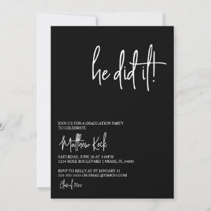 Invitation Il A Fait L'Invitation De La Fête De Graduation