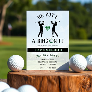 Invitation Il a mis une bague dessus Golf Enterrement de vie