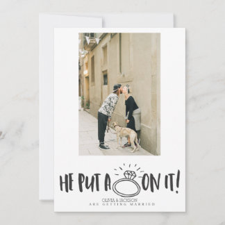 Invitation Il a mis une bague dessus Photo Enregistrer la dat