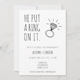 Invitation Il A Mis Une Bague Sur L'Invitation Fiançailles
