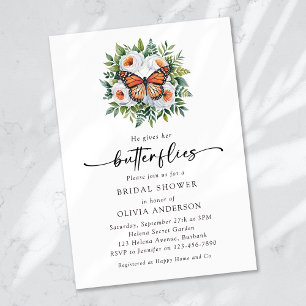 Invitation Il Donne Sa Fête des mariées Aux Papillons