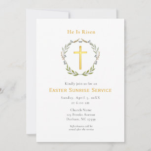 Invitation Il est ressuscité Croix Service de Pâques au lever